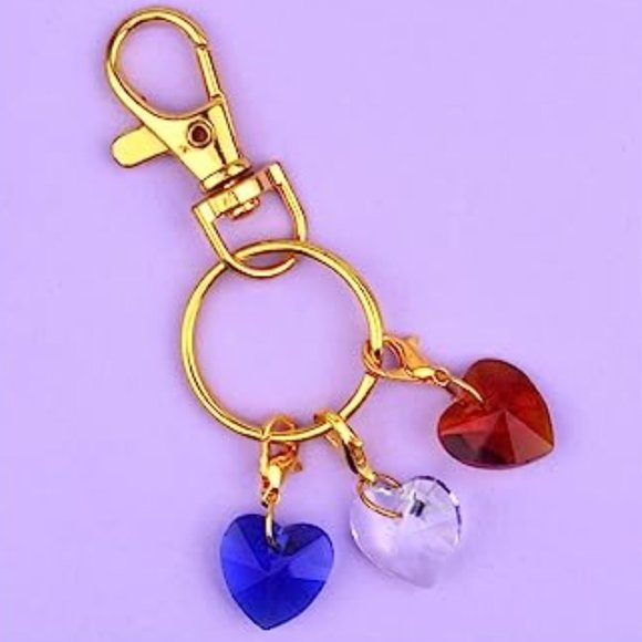 Choose Color 14mm Crystal Heart Charm Lobster Clasp Purse Zipper Pull - Picture 6 of 7